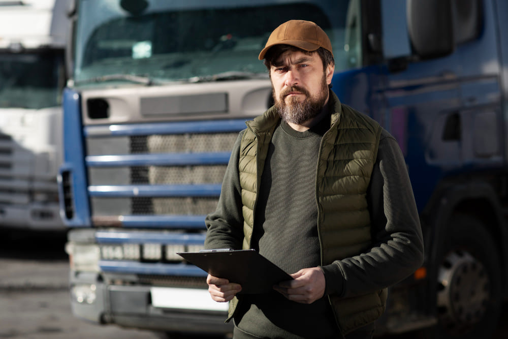 man next to the truck